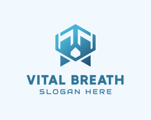 Breathing - Abstract Geometric Lungs logo design