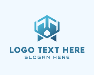 Tech - Abstract Geometric Lungs logo design
