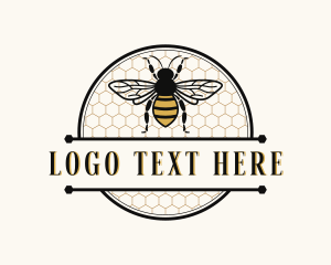 Wasp - Beekeeper Honeycomb Wasp logo design
