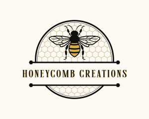 Beekeeper Honeycomb Wasp logo design