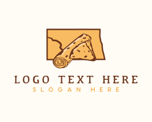 Map - North Dakota Lefse Food logo design