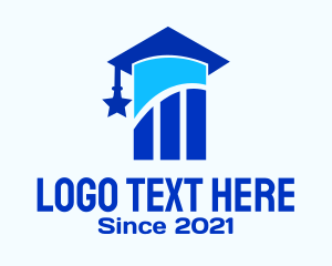 Review Center - Graduation Cap Graph logo design