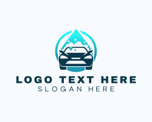 Clean - Droplet Car Cleaning logo design