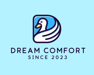 Swan Bird Wing logo design