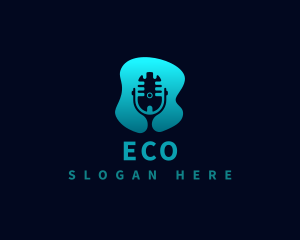 Podcast Mic Silhouette Logo