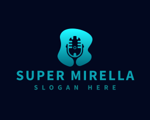 Podcast Mic Silhouette Logo