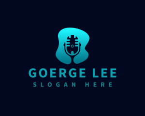 Sound - Podcast Mic Silhouette logo design