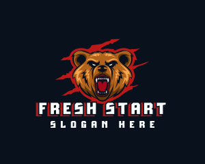 Scratch - Wild Angry Bear Gaming logo design