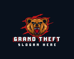 Bear - Wild Angry Bear Gaming logo design