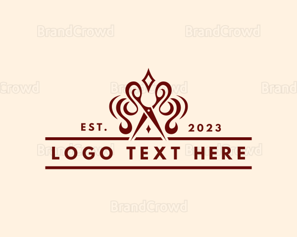 Elegant Scissors Dressmaker Logo