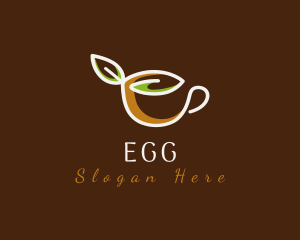 Coffee Cup - Leaf Cup Cafe logo design