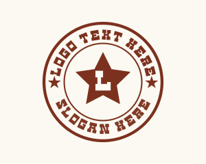 Saloon - Lonestar Cowboy Badge logo design
