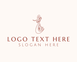Blogger - Poppy Flower Letter E logo design