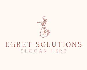 Floral Boutique Letter E logo design