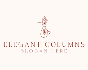 Floral Boutique Letter E logo design