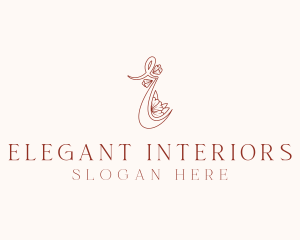 Floral Boutique Letter E logo design