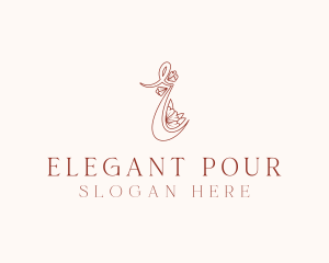 Floral Boutique Letter E logo design