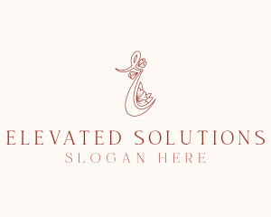 Floral Boutique Letter E logo design