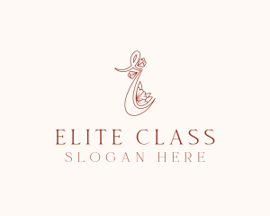 Floral Boutique Letter E logo design