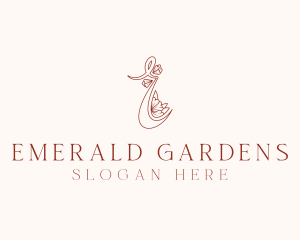 Floral Boutique Letter E logo design