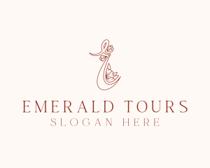 Floral Boutique Letter E logo design