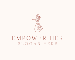 Floral Boutique Letter E logo design