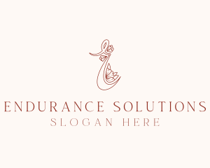 Floral Boutique Letter E logo design