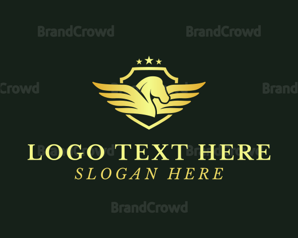 Elegant Pegasus Shield Logo