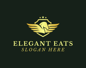 Elegant Pegasus Shield logo design