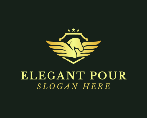 Elegant Pegasus Shield logo design