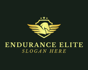 Elegant Pegasus Shield logo design