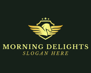 Money - Elegant Pegasus Shield logo design