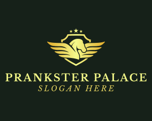 Elegant Pegasus Shield logo design