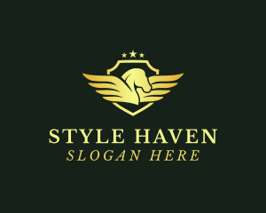 Palace - Elegant Pegasus Shield logo design