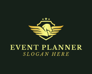 Wealth - Elegant Pegasus Shield logo design