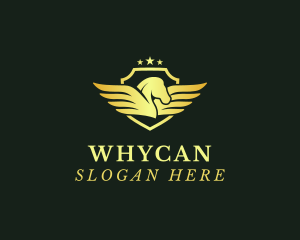 Regal - Elegant Pegasus Shield logo design