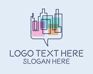 Conversation - City Communications Message logo design