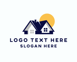 Land Developer - House Roofing Construction logo design