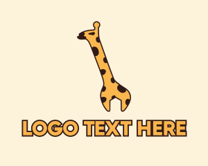 Safari Park - Giraffe Wrench Spanner logo design