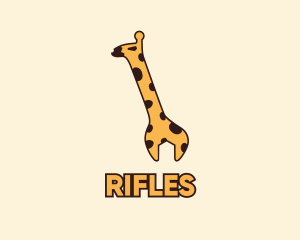 Safari Park - Giraffe Wrench Spanner logo design