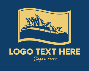 Sydney Harbour Bridge - Sydney Opera Flag logo design