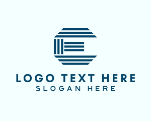 Blue - Marketing Ribbon Letter E logo design
