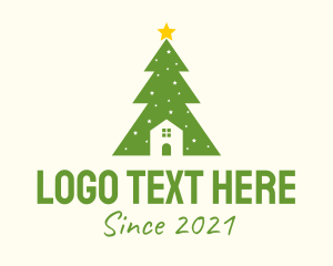 Pine Tree - Christmas Tree Home logo design