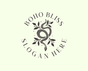 Botanical Boho Serpent logo design