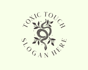 Botanical Boho Serpent logo design