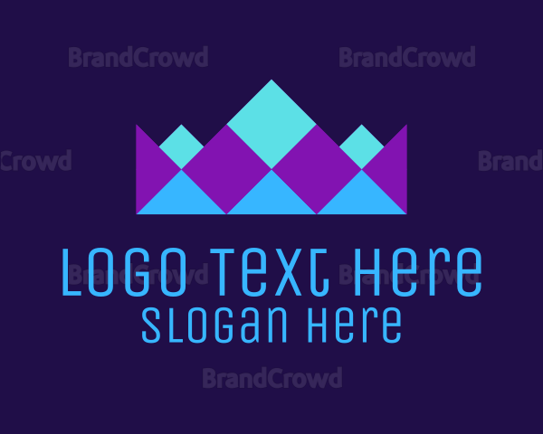 Neon Geometric Crown Logo