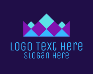 Tiara - Neon Geometric Crown logo design