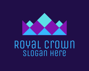 Neon Geometric Crown logo design