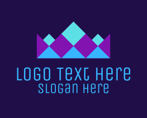 Neon Geometric Crown Logo