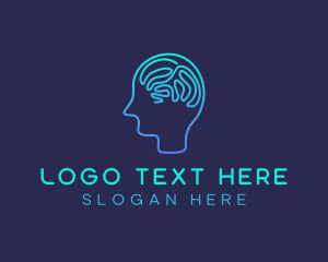 Head - Human Brain Psychology logo design